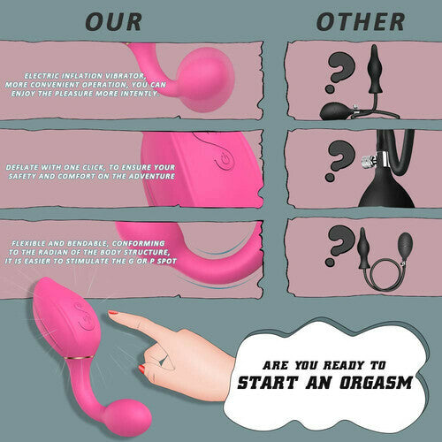 Hearteninghub ™ 7 Frequencies Inflatable Expansion Vagina Anal Vibrator