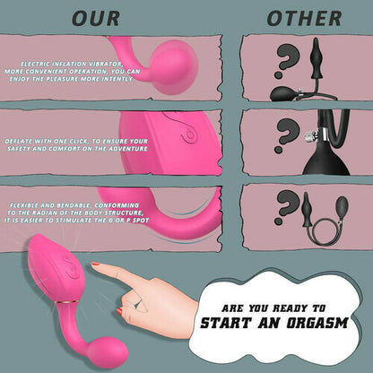 Hearteninghub ™ 7 Frequencies Inflatable Expansion Vagina Anal Vibrator