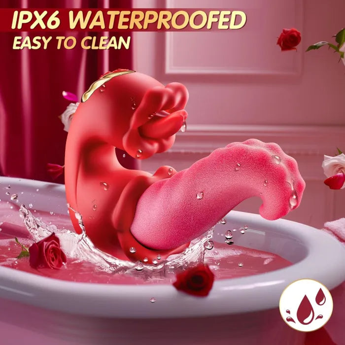 Hearteninghub ™ Twin Rose Tongue Teasing & Vibrating G-spot Vibrator