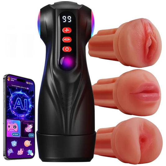 Hearteninghub ™  3 Sleeves Sets AI Sync Pocket Pussy Penis Pump with 9 Sucking & 9 Vibrating Modes