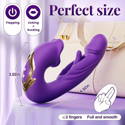Hearteninghub ™  4-in-1 Flapping & Licking Vibrator