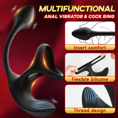 Hearteninghub ™ Zenith - Vibrating Anal Plug with Penis Rings