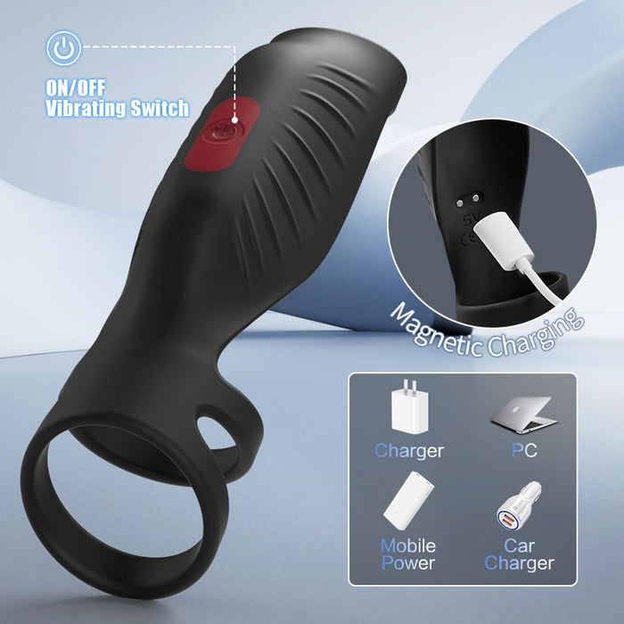 Hearteninghub ™ Pleasure Fusion Pro 9 Vibration Modes Efficient&Flexible Cock Ring