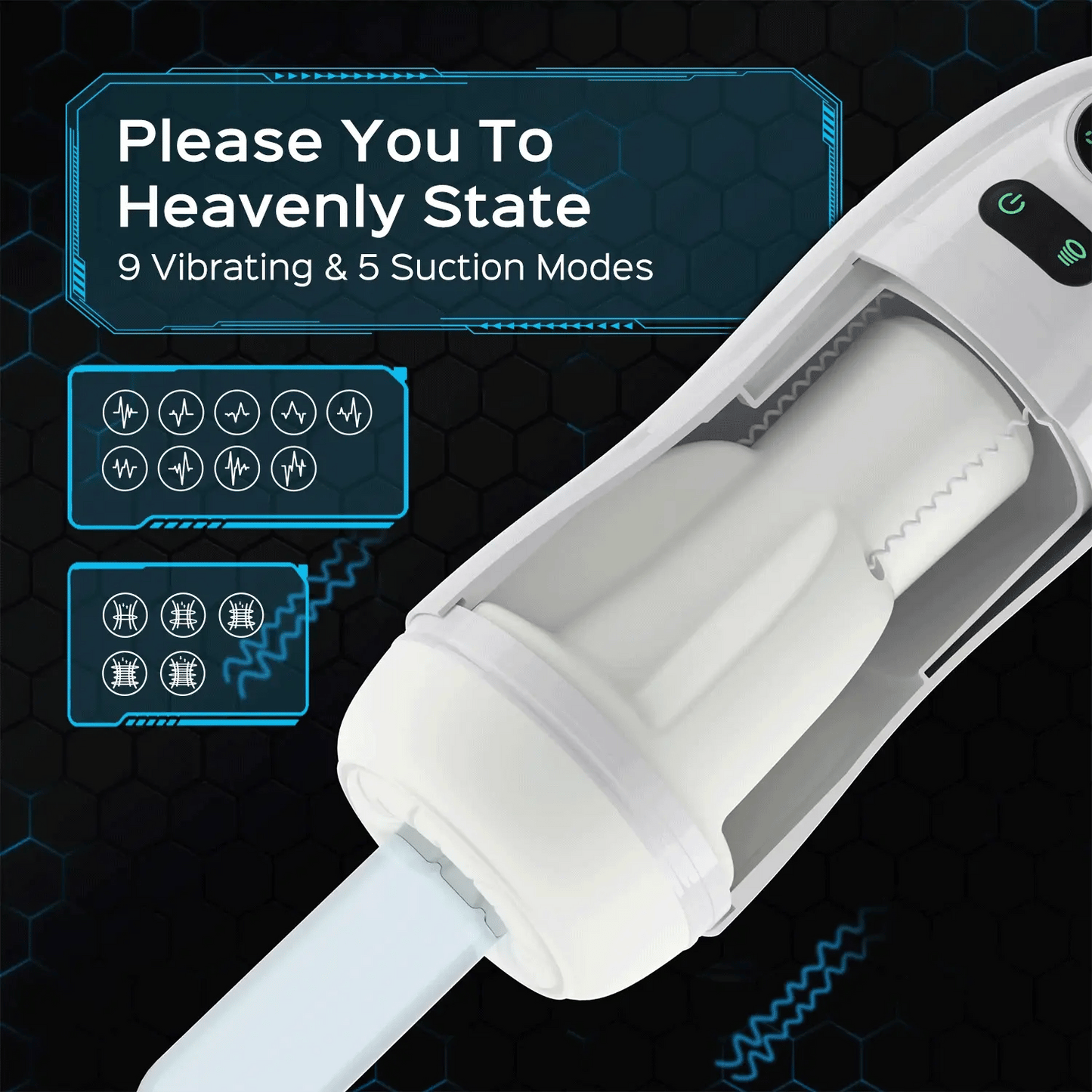 Hearteninghub ™ Automatic Sucking Vibrating Male Masturbator Blowjob Sex Toy