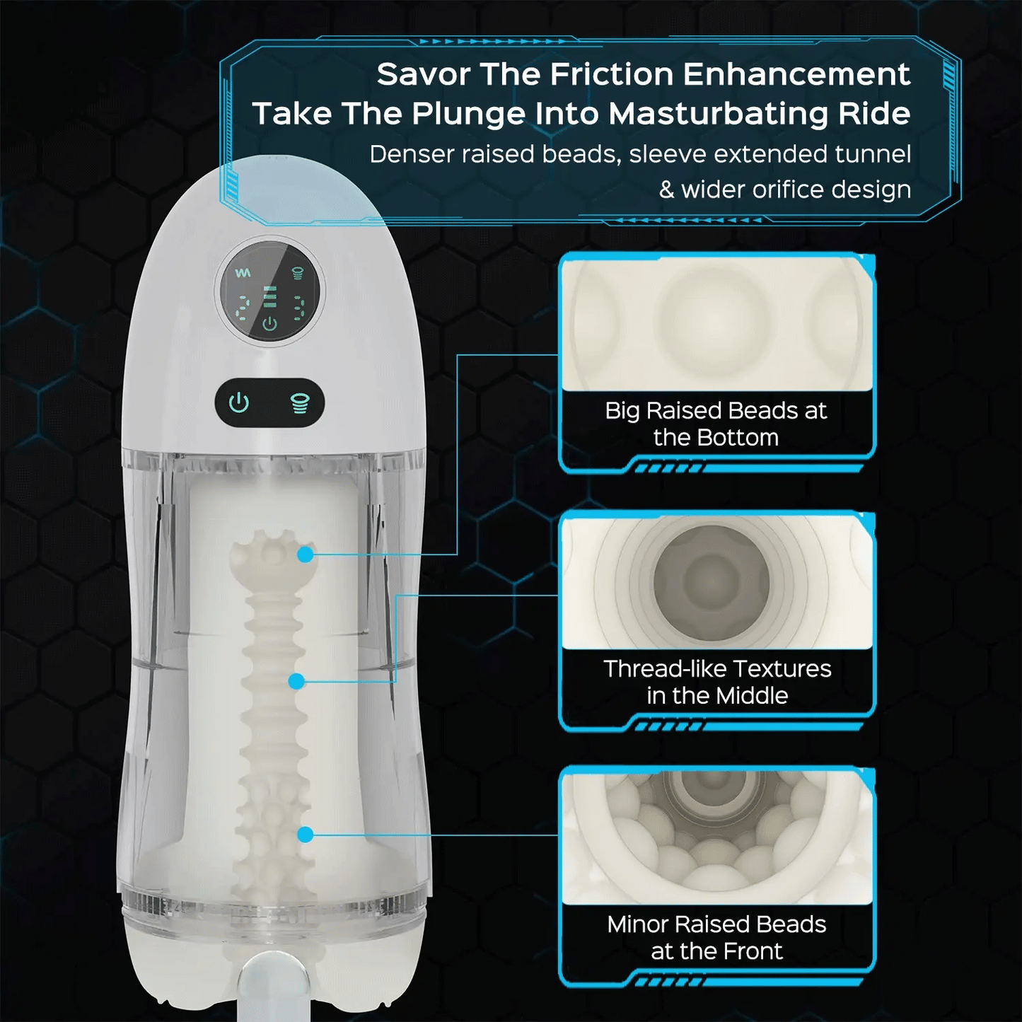 Hearteninghub ™ Automatic Sucking Vibrating Male Masturbator Blowjob Sex Toy