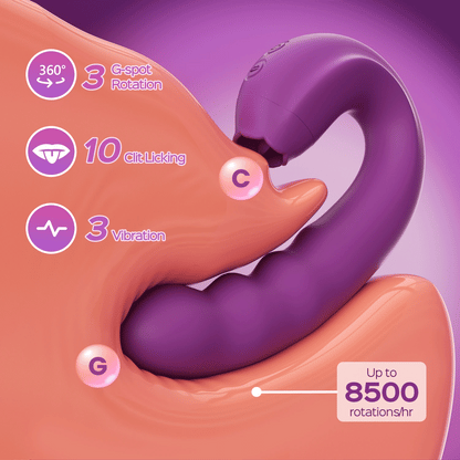 Hearteninghub ™  G Spot Vibrator With Rotating Head & Vibrating Tongue