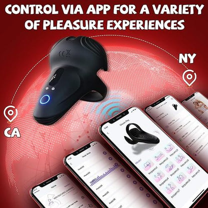 Hearteninghub ™  App Control Double Stimulation Well Wrapped Vibrating Cock Ring