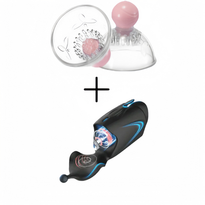 Hearteninghub ™ 10 Vibrating 360° Rotational Stimulation Nipple & Pussy Sucker
