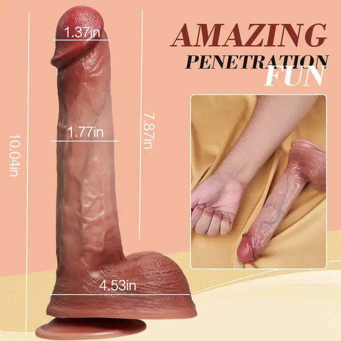 Hearteninghub ™ 8 Thrusting 8 Vibrating Intelligent Heating Lifelike Dildo 10.04 Inch