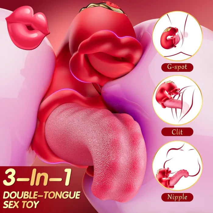 Hearteninghub ™ Twin Rose Tongue Teasing & Vibrating G-spot Vibrator