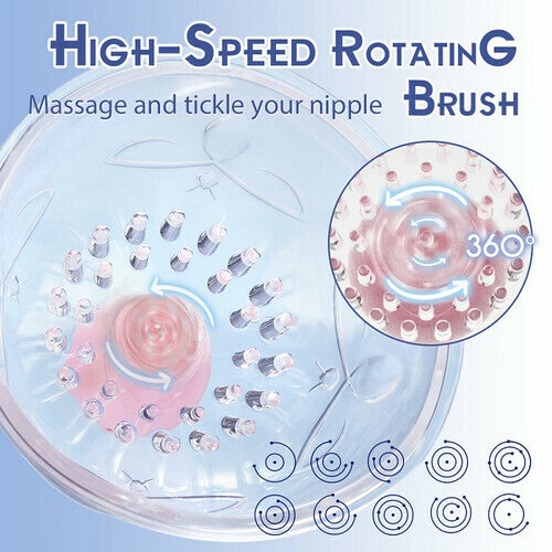 Hearteninghub ™ 10 Vibrating 360° Rotational Stimulation Nipple & Pussy Sucker