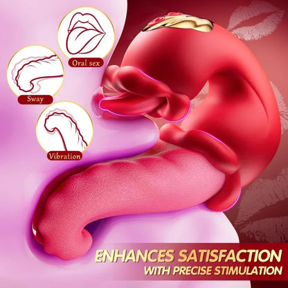Hearteninghub ™ Twin Rose Tongue Teasing & Vibrating G-spot Vibrator