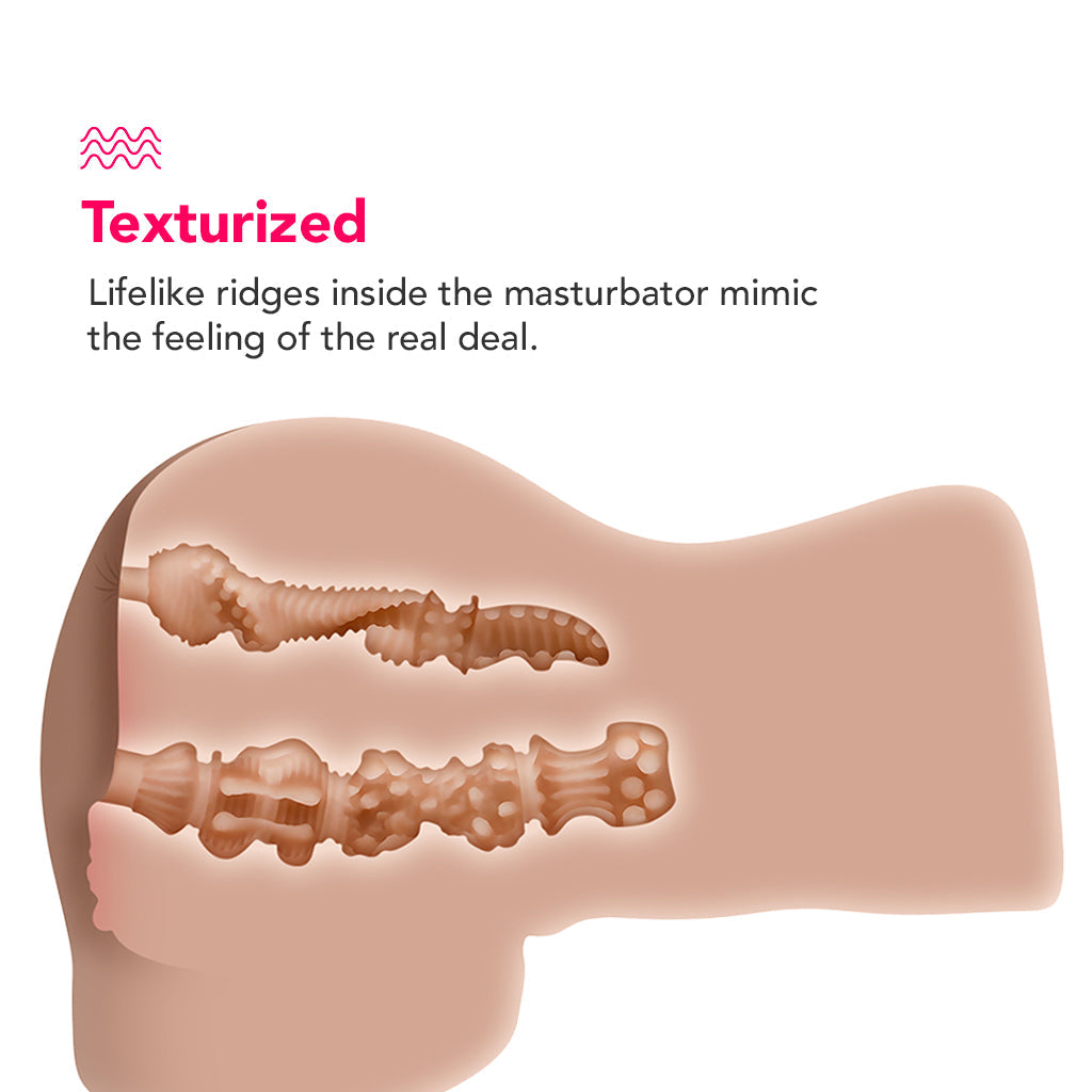 Hearteninghub ™  Rear Beauty Sucking & Vibrating Masturbator in Light