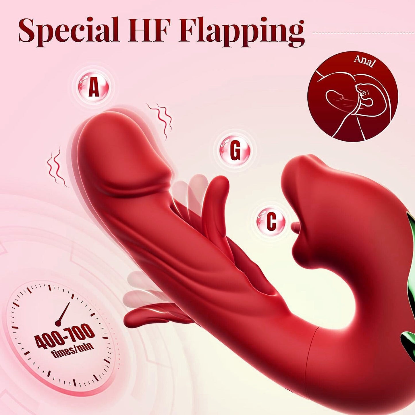 Hearteninghub ™  4-in-1 Flapping & Licking Vibrator